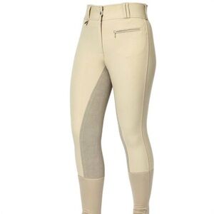 JEFFRIES High Waist Ladies Full Seat Breeches Equestrian Leather seat  sz 30